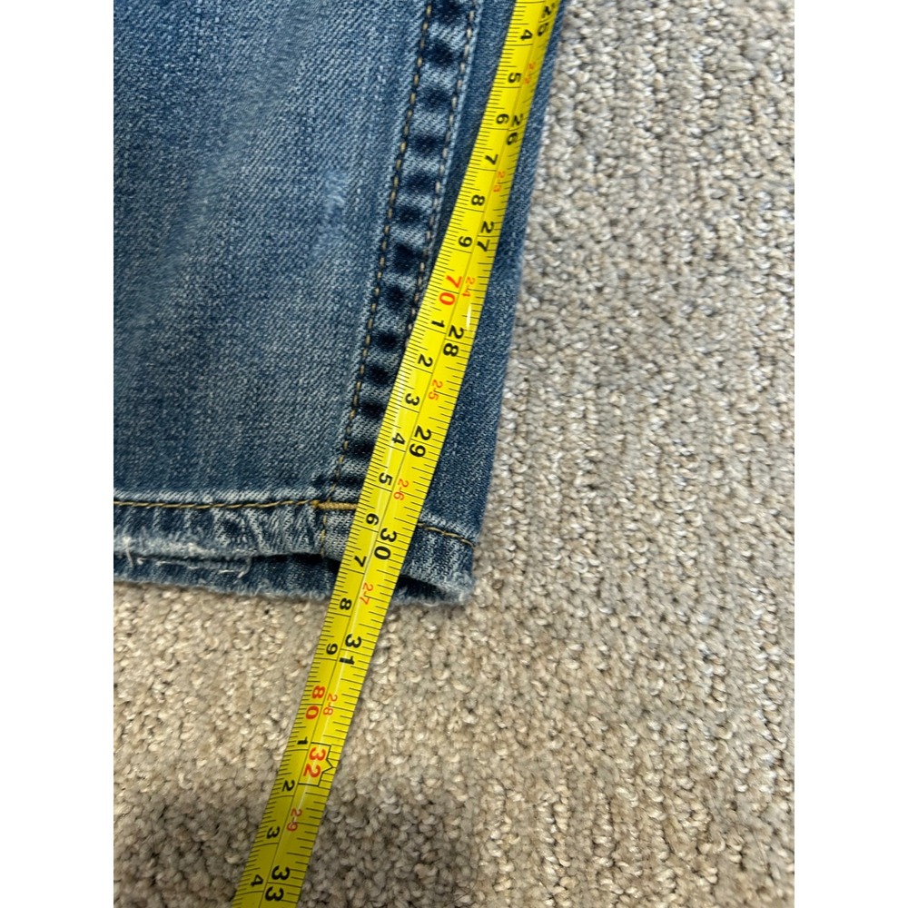 BKE Aiden Bootleg Jeans Mens 32R Medium Wash Distressed Denim Blue Pants - Picture 3 of 5